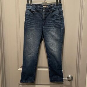 Nine West Vintage America Dark Wash Jeans Straight Leg Mid Rise Denim Size 6 28